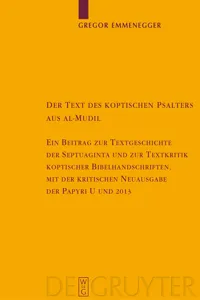 Der Text des koptischen Psalters aus al-Mudil_cover