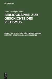 Die Werke der Württembergischen Pietisten des 17. und 18. Jahrhunderts_cover