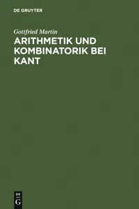 Arithmetik und Kombinatorik bei Kant_cover