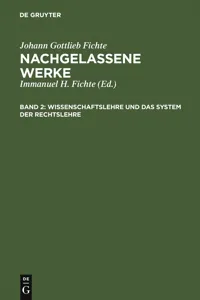 Wissenschaftslehre und das System der Rechtslehre_cover