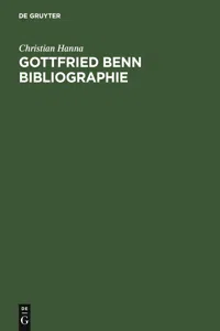 Gottfried Benn Bibliographie_cover