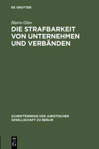 Die Strafbarkeit von Unternehmen und Verbänden_cover