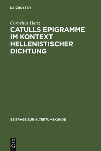 Catulls Epigramme im Kontext hellenistischer Dichtung_cover