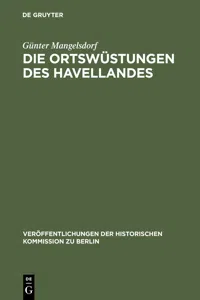 Die Ortswüstungen des Havellandes_cover