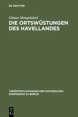 Die Ortswüstungen des Havellandes