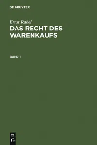 Ernst Rabel: Das Recht des Warenkaufs. Band 1_cover