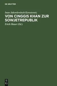 Von Cinggis Khan zur Sowjetrepublik_cover