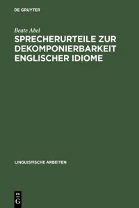 Sprecherurteile zur Dekomponierbarkeit englischer Idiome_cover
