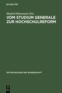 Vom Studium Generale zur Hochschulreform_cover