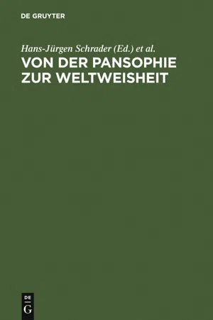 Von der Pansophie zur Weltweisheit