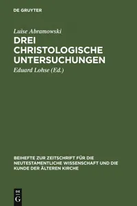 Drei christologische Untersuchungen_cover