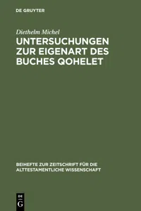 Untersuchungen zur Eigenart des Buches Qohelet_cover