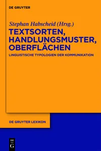 Textsorten, Handlungsmuster, Oberflächen_cover