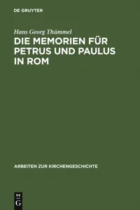 Die Memorien für Petrus und Paulus in Rom_cover