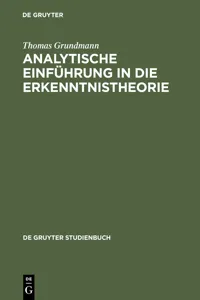 Analytische Einführung in die Erkenntnistheorie_cover