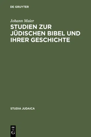 Studien zur jüdischen Bibel und ihrer Geschichte