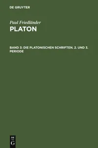 Die platonischen Schriften, 2. und 3. Periode_cover