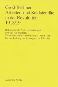 Groß-Berliner Arbeiter- und Soldatenräte in der Revolution 1918/19_cover