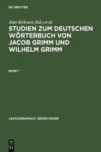 Studien zum Deutschen Wörterbuch von Jacob Grimm und Wilhelm Grimm_cover