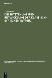 Die Entstehung und Entwicklung der Klassisch-Syrischen Glyptik_cover