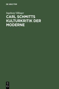 Carl Schmitts Kulturkritik der Moderne_cover