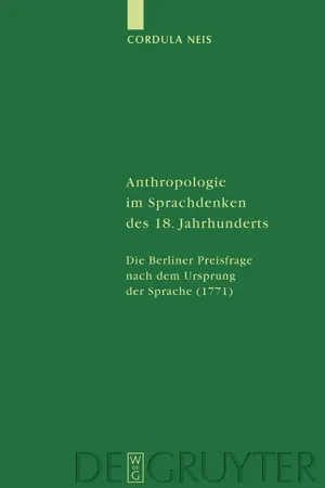 Anthropologie im Sprachdenken des 18. Jahrhunderts