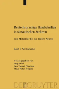 Deutschsprachige Handschriften in slowakischen Archiven_cover