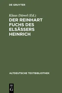 Der Reinhart Fuchs des Elsässers Heinrich_cover