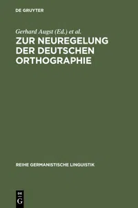 Zur Neuregelung der deutschen Orthographie_cover