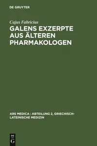 Galens Exzerpte aus älteren Pharmakologen_cover