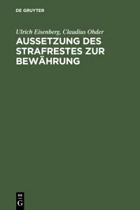 Aussetzung des Strafrestes zur Bewährung_cover