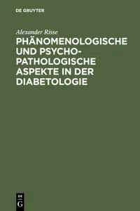 Phänomenologische und psychopathologische Aspekte in der Diabetologie_cover