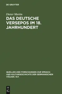 Das deutsche Versepos im 18. Jahrhundert_cover