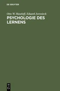 Psychologie des Lernens_cover