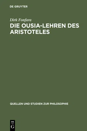 Die Ousia-Lehren des Aristoteles