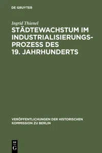 Städtewachstum im Industrialisierungsprozess des 19. Jahrhunderts_cover