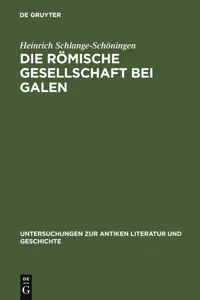 Die römische Gesellschaft bei Galen_cover