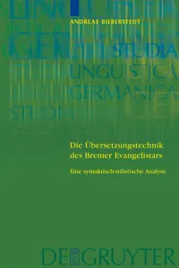 Die Übersetzungstechnik des Bremer Evangelistars_cover