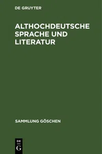 Althochdeutsche Sprache und Literatur_cover