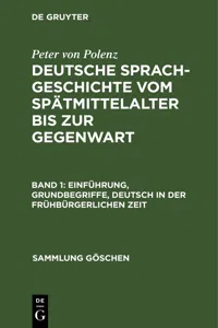 Einführung, Grundbegriffe, Deutsch in der frühbürgerlichen Zeit_cover