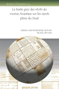 Le texte grec des récits du moine Anastase sur les saints pères du Sinaï_cover