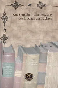 Zur syrischen Übersetzung des Buches der Richter_cover