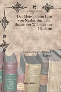 Des Metropolitan Elias von Nisibis Buch vom Beweis der Wahrheit des Glaubens_cover