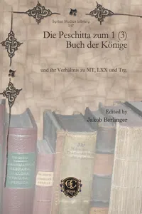 Die Peschitta zum 1 Buch der Könige_cover