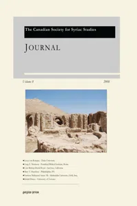 Journal of the Canadian Society for Syriac Studies 8_cover