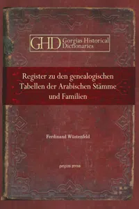 Register zu den genealogischen Tabellen der Arabischen Stämme und Familien_cover