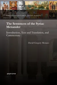 The Sentences of the Syriac Menander_cover