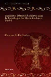 Manuscrits Syriaques Conservés dans la Bibliothèque des Maronites d'Alep_cover