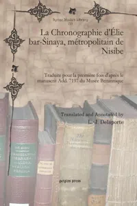 La Chronographie d'Élie bar-Šinaya, métropolitain de Nisibe_cover