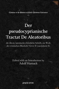 Der pseudocyprianische Tractat De Aleatoribus_cover